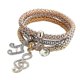 thumbnail image 1 of Pulseras multicapa - 3 pulseras de cadena de maíz en oro/plata/oro rosa para mujer, pulsera elástica en forma de corazón, 1 of 3
