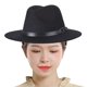 thumbnail image 2 of Sombrero de Jazz para Mujer Jinwen Fedora Negro Suave y Cómodo con Cilindro de Decoración de Cinturón, 2 of 8