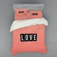 thumbnail image 2 of Ambesonne Love Bedding Set 3 Pcs, Adoration Clock Design, Twin XL, Coral Black White, 2 of 3