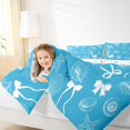 thumbnail image 4 of Manfei Coastal Starfish Scallop 7-Piece Twin Bedding,Ribbon Bow Bedding Comforter Set,Colorful Stars Reversible, 4 of 7
