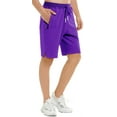 thumbnail image 6 of QPNGRP Men's Workout Stretch Shorts Casual Drawstring Elastic Zipper Pockets Purple 32, 6 of 8