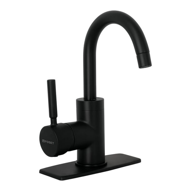 Monomando corto para lavabo, negro mate, Foset Foset TBM-45M
