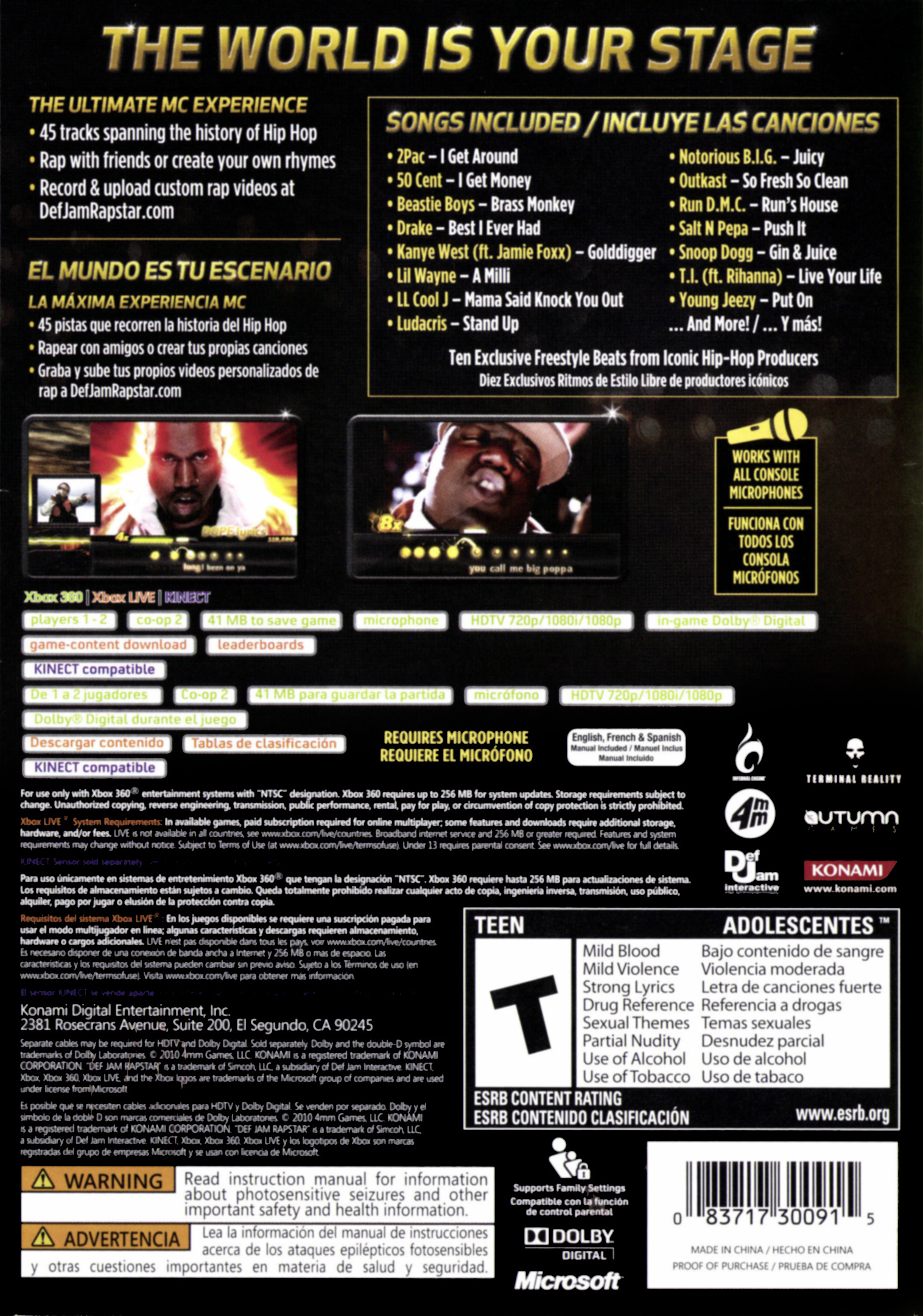 Def Jam Rapstar (Software), Konami, Xbox 360, 083717300915 - image 2 of 7