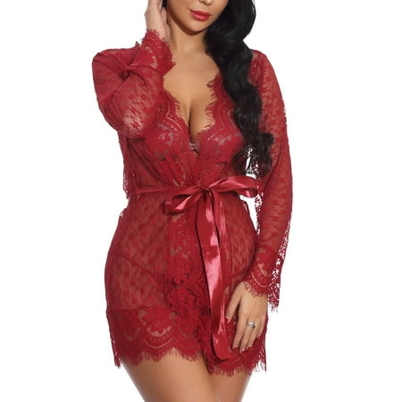 

SBYOJLPB Womens Outwear Clearance Sexy Underwear Lace Transparent Front Cardigan Pajamas Women S Sexy Suspender Nightdress Flash Picks