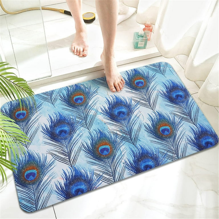 Non-Slip Thin Bath Mat, Super Absorbent With Diatomaceous Earth