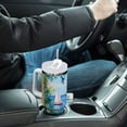 thumbnail image 4 of Yayeee 40oz Stainless Steel Tumbler with Straw and Handle Double-Wall Insulated Travel Water Bottle, Blue Seaside, 4 of 8