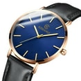 thumbnail image 2 of Montre Homme Tendance Ultra Fine Minimaliste Bracelet en Cuir Fin Acier Inoxydable Quartz, 2 of 9