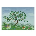 thumbnail image 3 of Nature Cutting Board, Cartoon Landscape Forest Garden Cherry Tree and Colorful Spring Flowers Butterflies, Decorative Tempered Glass Cutting and Serving Board, Small Size, Multicolor, by Ambesonne, 3 of 5