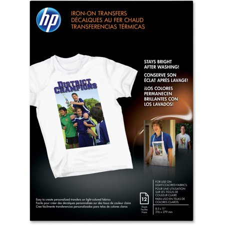 HP Iron-on Transfer Paper, White, 12 / Pack (Quantity)