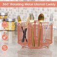 thumbnail image 4 of Metal Utensil Caddy 360 Degree Rotating Cutlery Holder 4 Compartment Flatware Storage Basket Portable Multipurpose Countertop Silverware Organizer for Kitchen Picnic Camping Outdoor, 4 of 10