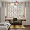 thumbnail image 5 of Beige Grey Baroque Kitchen Curtains 63 Inch Length, Abstract Art Floral Pattern Grommet Top Bedroom Living Room Curtains, Light Filtering Cafe Curtain Drapes 2 Panels Set 84''x63'', 5 of 9
