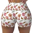 thumbnail image 2 of Rateoe Rose Flowers Printed Power Workout Shorts for Women Tummy Control Squat Proof Ribbed Thick Seamless Scrunch Active Short-Small, 2 of 8