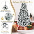 thumbnail image 2 of COSTWAY 6 FT Pre-Lit Christmas Tree, Snow Flocked Hinged Xmas Tree with 600 Branches Tips & 250 LED Lights, Metal Stand, Artificial Pine Lighted Holiday Tree for Home Office Decorations, 2 of 8