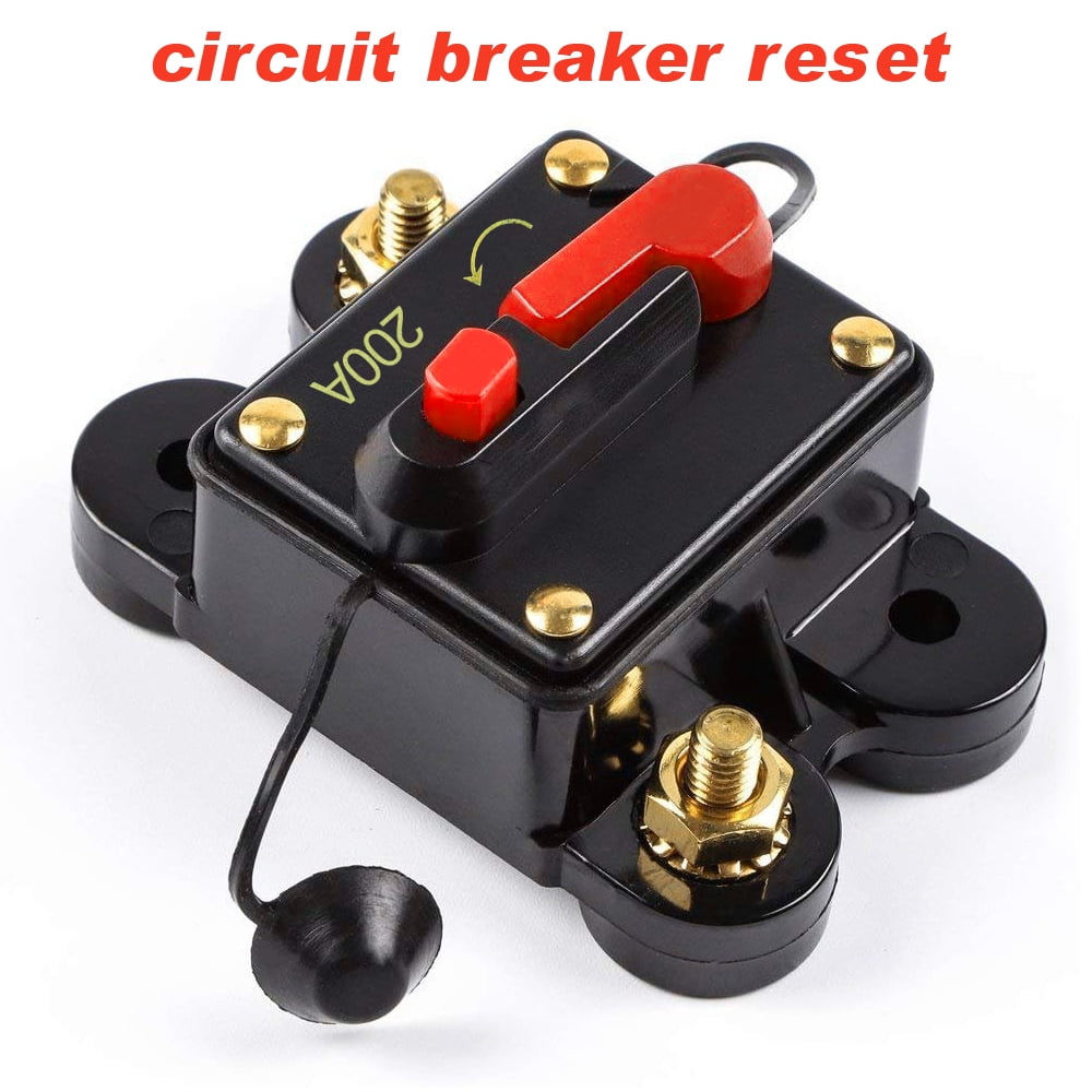 Ancable 200A Circuit Breaker Waterproof Trolling Motor Auto Car Marine Boat Bike Stereo Audio Inline Fuse Holders Inverter with Manual Reset for Automotive Rv Marine Boat 