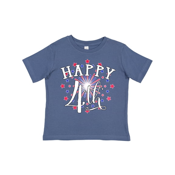 Inktastic Happy 4th- Fourth of July Firework Boys or Girls Toddler T-Shirt