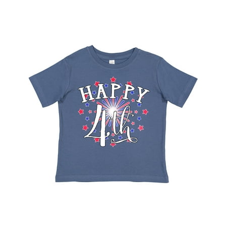 

Inktastic Happy 4th- Fourth of July Firework Gift Toddler Boy or Toddler Girl T-Shirt