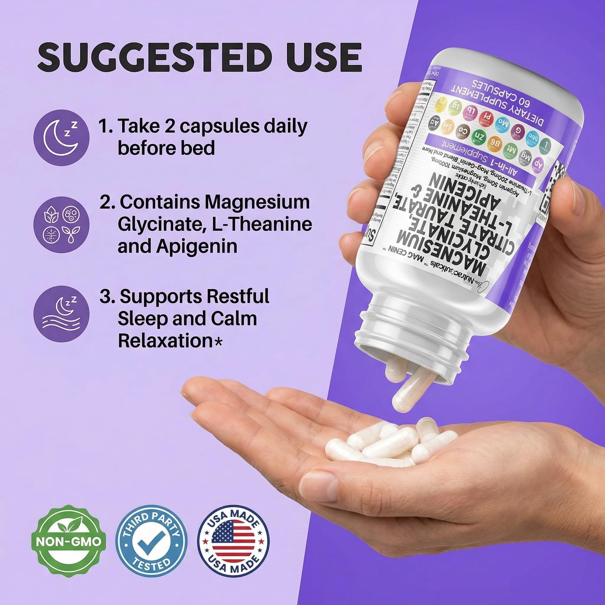l carnitine and magnesium glycinate together Clean Nutraceuticals Magnesium Glycinate 1000mg with L-Theanine 200mg  Apigenin 50mg Citrate Taurate Supplement 60 Count Sleep Support