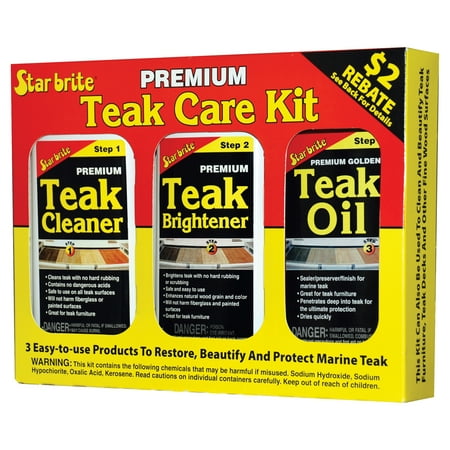 Star Brite 081216 Starbrite Teak Care Kit Pint (Best Stain For Ipe Deck)