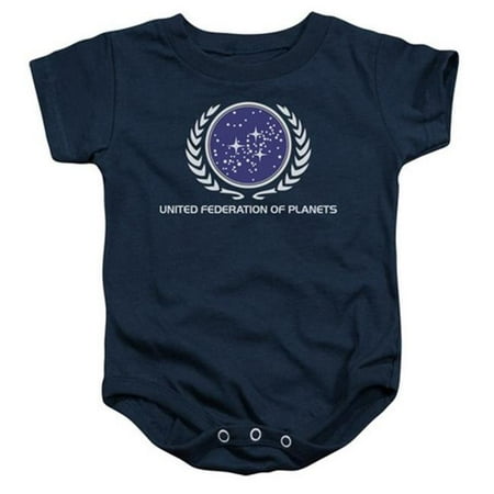 

Trevco Star Trek-United Federation Logo - Infant Snapsuit - Navy- Extra Large 24 Mos