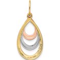 thumbnail image 3 of 14K Two-tone & White Rhodium Polished Tear Drop Pendant, 3 of 5