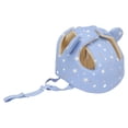 thumbnail image 3 of Gorro de algodón para niños pequeños, ajustable, con protección contra choques, casco de seguridad para bebés, para escalar y caminar, color azul, 3 of 14