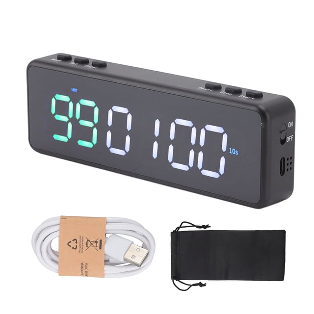 Minuterie d'Intervalle LED, Minuterie de Gym Portable Multifonction Affichage LED Minuterie LED Performance Finement Réglée