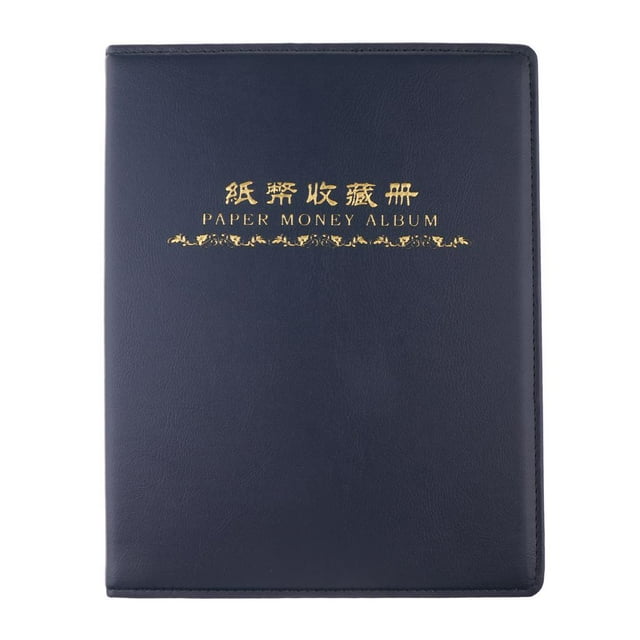 lionlar 60 Pockets Paper Money Collection Album Book Bill Note Storage Stamp Holder for Blue