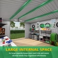 thumbnail image 4 of Garden Storage Shed, 10x12FT Outdoor Storage Shed Large Metal Garden Shed with Double Door Two Window Waterproof Tool Shed for Backyard Patio Lawn Poolside ,Grey, Gray Outdoor Storage Shed, 4 of 21