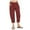 Wine womens sets, variant on Dianli Yoga Pants Summer Calf-Length Pants Solid Casual Fashion Cotton Linen Drawstring Elastic Waist Wide Leg Cropped Pants Dark Gray xxl