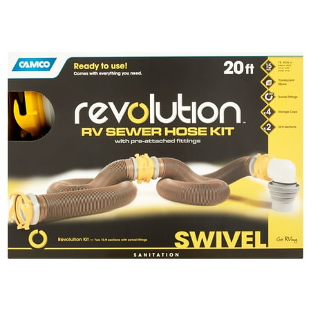Camco Revolution Swivel RV Sewer Hose Kit, 20'