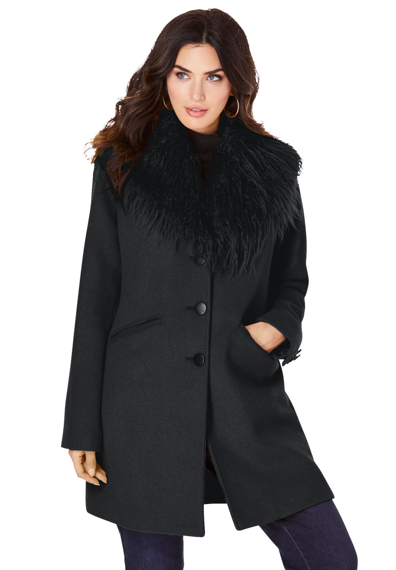 Lauren Ralph Lauren Faux Fur–Trim Wool-Blend Coat, Created For Macy's  Reviews Coats Jackets Women Macy's Petite Coat, Wool Blend Coat, Coat |  