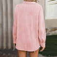 thumbnail image 4 of YABCSAZ Oversized T-shirts for Women Fashion Button Down Shirts Classic Solid Color Lapel Short Sleeve Tops Fall Outfits, 4 of 7
