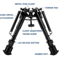 thumbnail image 4 of 6-9 Inch Tactical Bipod Rotate 360° Horizontally & Picatinny Rail Mount Adapter, 4 of 4