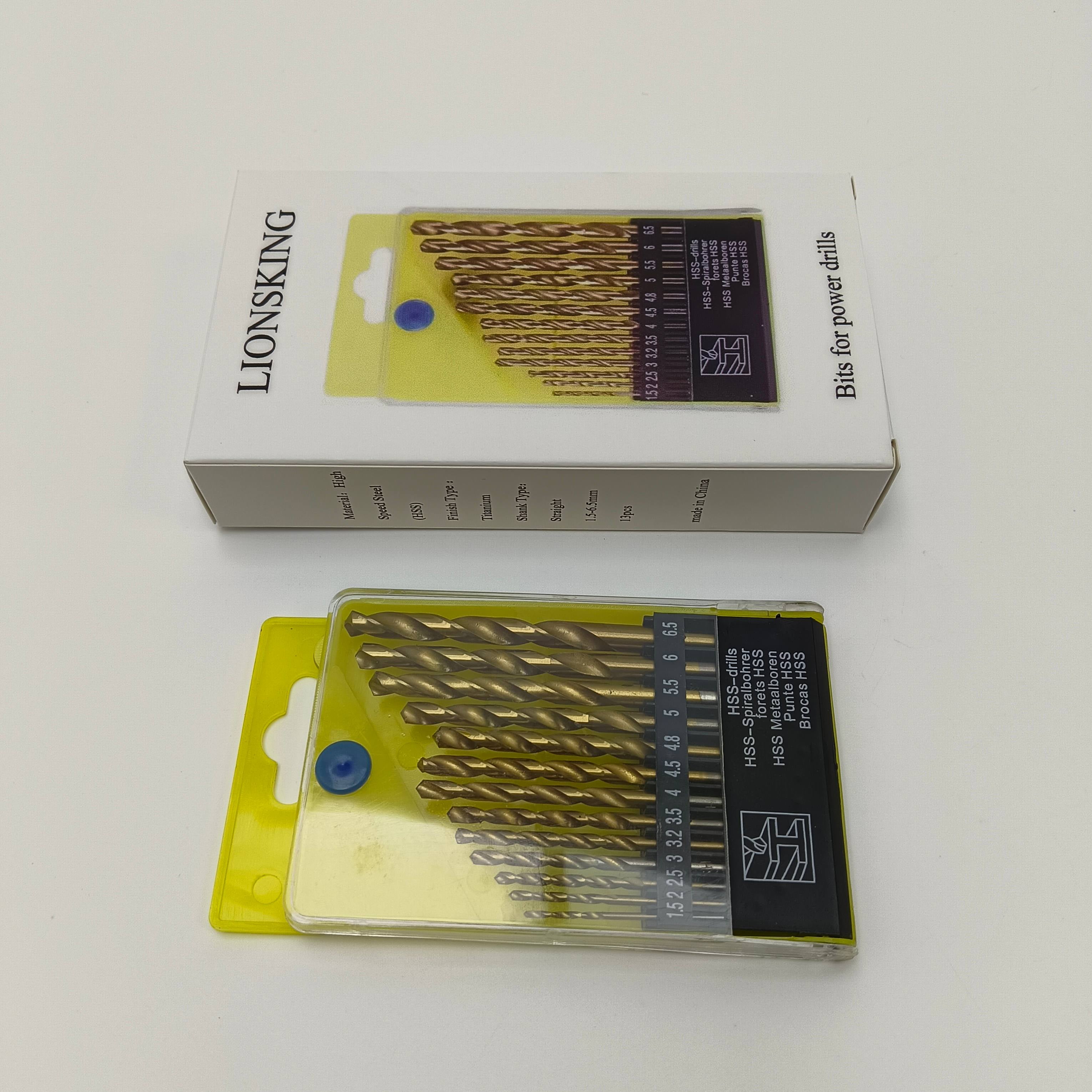 LIONSKING Bits for power drills Metal Drill Bit Set for Power Drills, 1.5mm to 6.5mm, 13 Pieces