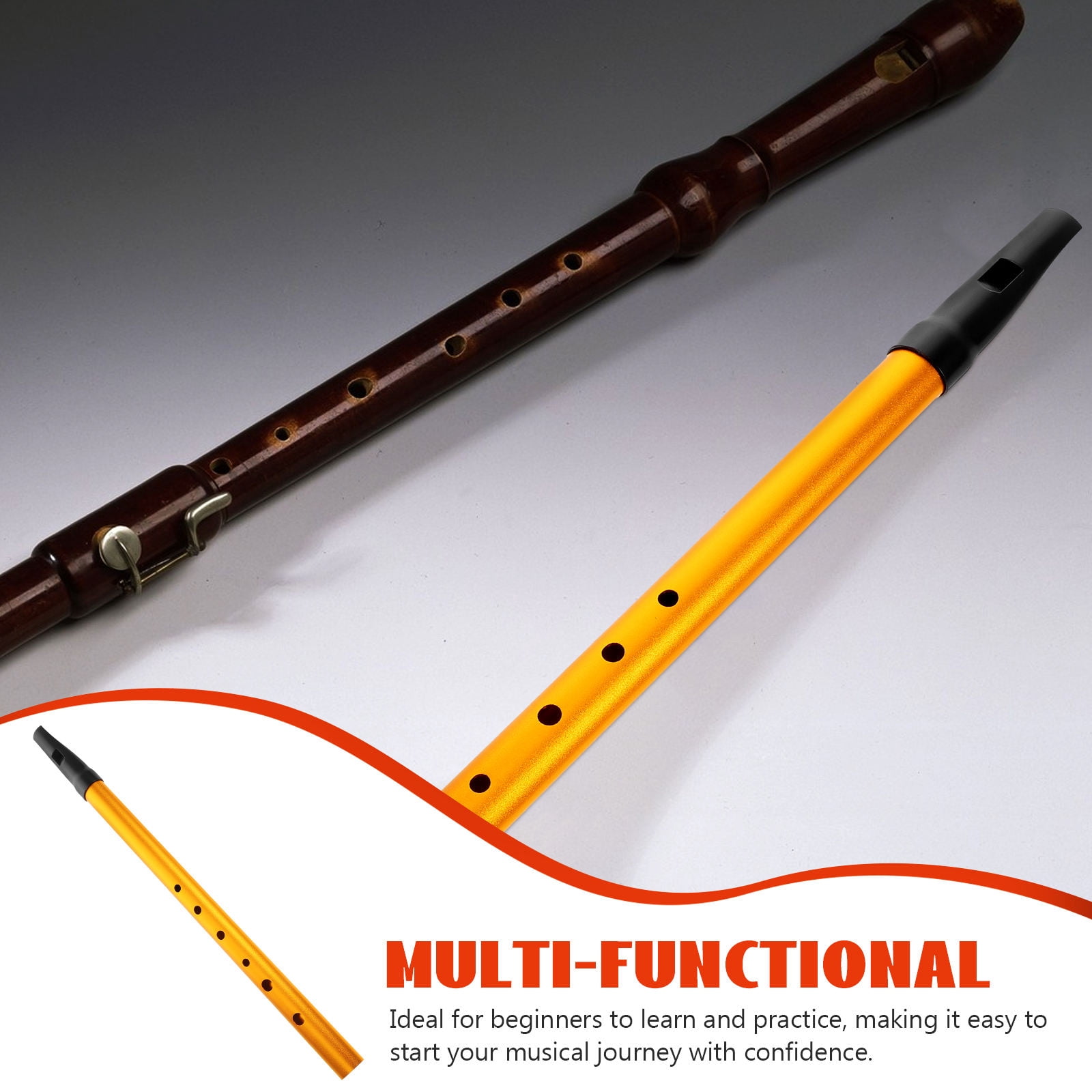 YOSADIER Beginner Ire Flute Vertical Tin Whistle 6 Hole Key of C Instrument