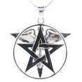thumbnail image 4 of Jewelry Trends Caduceus Star Pentagram Pentacle Sterling Silver Pendant Necklace 18", 4 of 9