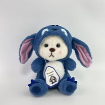 Wuehuds Stuffed toys,Cartoon Plush Cross-Dressing Teddy Bear Plush Toy, Cute Teddy Bear with Removable Stitchhat (Blue StitchBear, 11 inch / 0.5 lb)