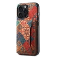 thumbnail image 3 of for Samsung Galaxy A54 (5G) Cork Wood Phone Case Retro Colorful Flower Floral Printed Back Cover, Multiple Magnetic Folio Flip ID Credit Card Holder Slot, Kickstand Support, 3 of 7