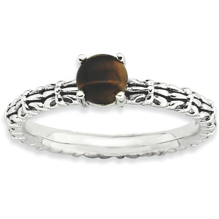 Tigers Eye Sterling Silver Antiqued Ring