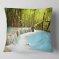 thumbnail image 2 of Designart Waterfall of Huai Mae Kamin - Landscape Printed Throw Pillow - 16x16, 2 of 5