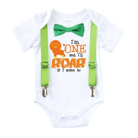 

Jungle First Birthday Shirt Zoo First Birthday Outfit 1st Birthday Shirt Green Bow Lime Suspenders Tie 12 months