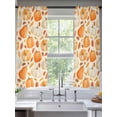 thumbnail image 2 of Fall Thanksgiving Sheer Curtains 63 Inch Length 2 Panels Set Window Treatments, Orange White Pumpkin Falling Leaves Rod Pocket Semi Curtains for Living Room/Bedroom/Kitchen Décor, 104"W x 63"L, 2 of 7