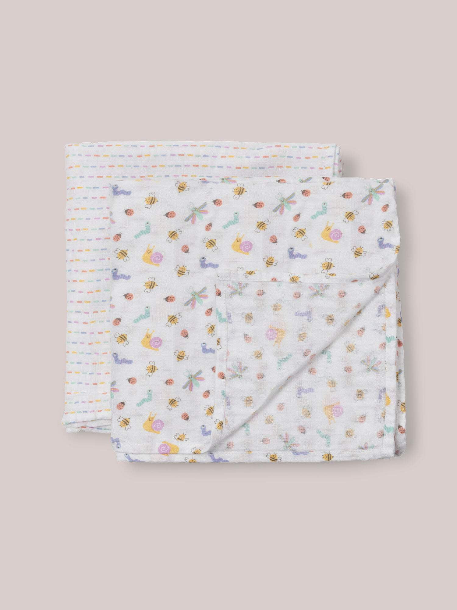 JuJuBe x Studio Oh! 2-Pack Square Swaddle Blanket Set - Love Bug