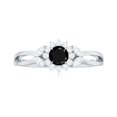 thumbnail image 5 of Lab Created Black Diamond Floral Ring with Diamond for Women (1.25 CT), 18K White Gold, US 7.00, 5 of 9