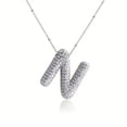 thumbnail image 2 of Collier Lettre Souris Sans Fil Incrusté de Cuivre Creux Collier Pendentif Alphabet Diamant, 2 of 4