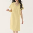 thumbnail image 2 of ATENAR Cotton Nightgowns for Women,Womens Nightgown,Soft,Breathable,Cotton,Yellow,M, 2 of 9
