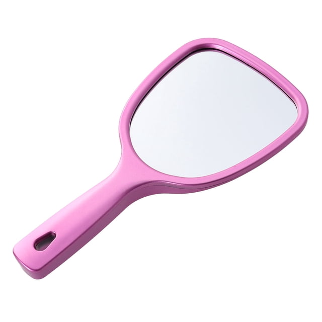 EeaseCA 1pc Double Side Handheld Mirror Cosmetic Mirror Back 2X and 3X Magnification Round Mirror (Rosy)