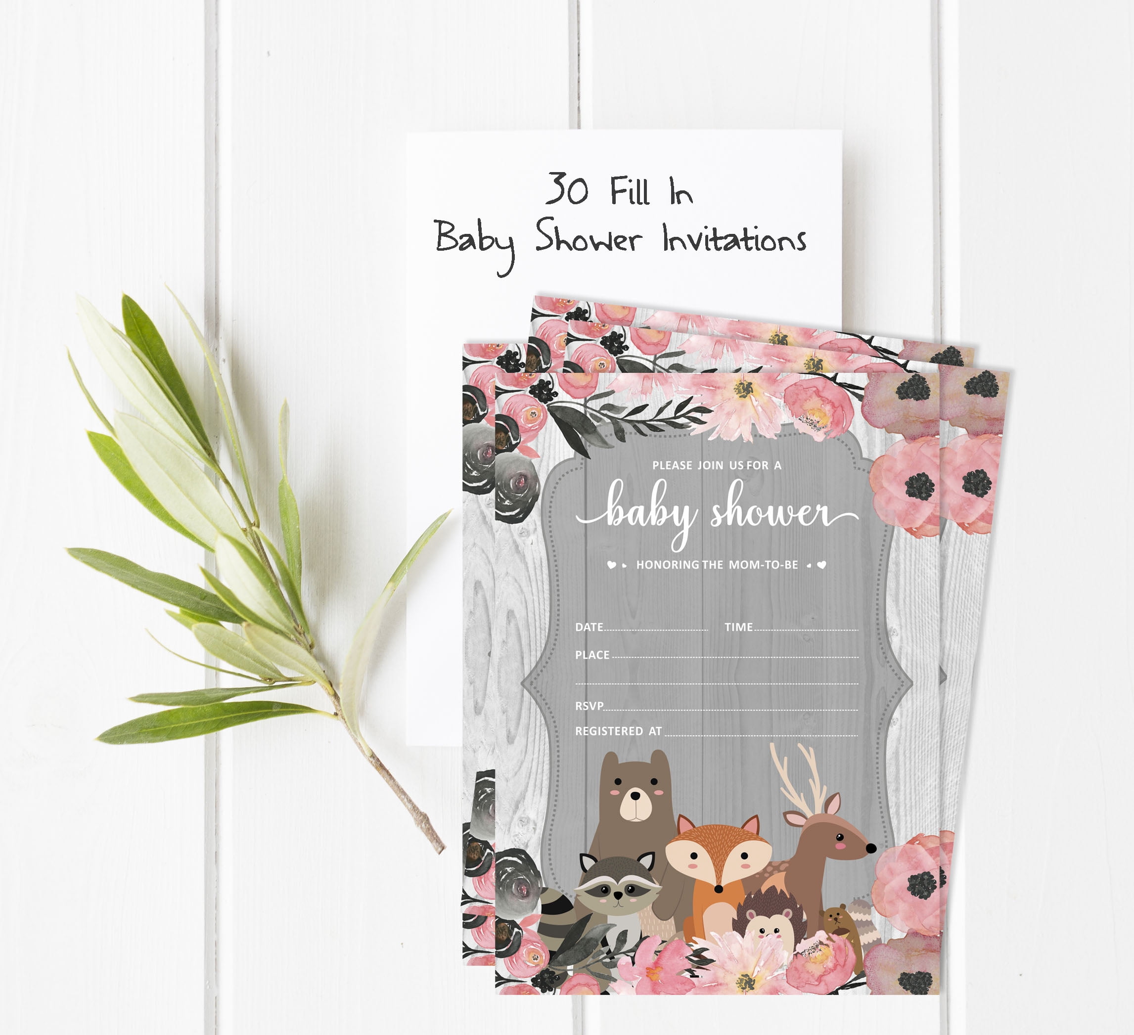 Inkdotpot Set Of 30Jungle Animals Baby Shower Invitations-Diaper Raffle Tickets And Baby Shower Book Request Cards Gender Neutral Invites Its A Boy Its A Girl