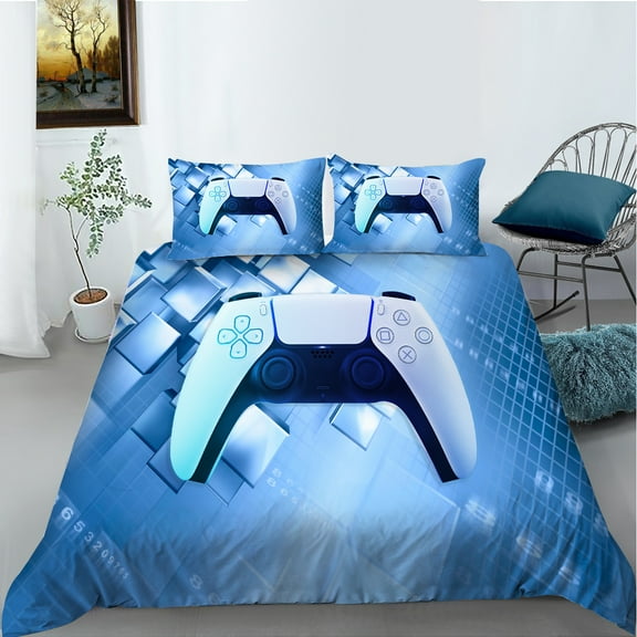 YJHDM 3D Game Controller Bedding Set King Queen Bed Adult Gamer Boys Duvet Cover Pillow Cover 2/3pcs