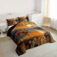 thumbnail image 3 of jejeloiu Wildlife Elk Deer Full Size Comforter Sets,Natural Scenery Sunset Bedding Comforter Set,Orange Brown Bedding Sets For Boys,Super Cozy Room Decor Reversible,3 Pieces, 3 of 8